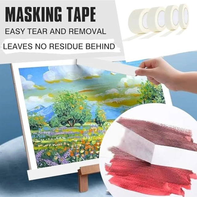 Alt view image 5 of 5 - 4 Rolls White Masking Tape 2 1 3/4 1/4 inch Wide, Multi Size Assorted