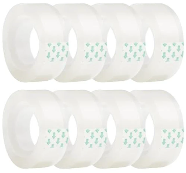 Alt view image 2 of 5 - 8 Rolls Transparent Clear Tape Refills for Dispenser, Sturdy Tape(Not Easily Tear), 0.7 Inch, 27.3 Yard, Perfect for Office, Home, School