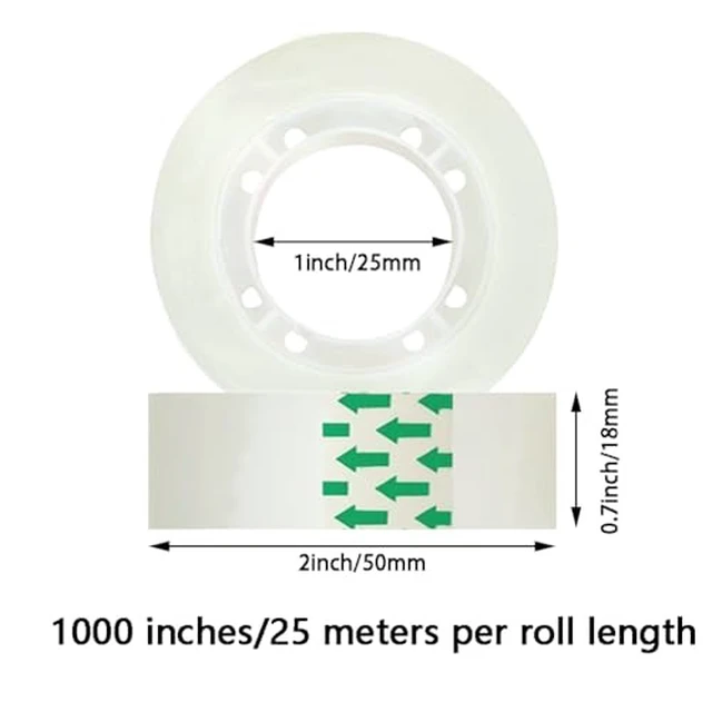 Alt view image 3 of 6 - 6 Rolls Transparent Tape Refills Rolls, Clear Tape, 3/4 x 1000 in, 1 in Core Gift Wrapping Tape for Office, Home, School