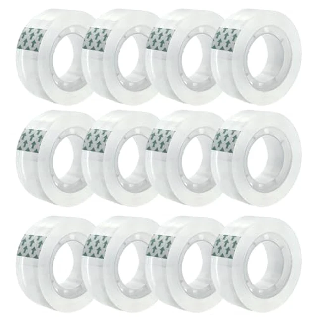 Alt view image 2 of 3 - 12 Rolls Transparent Tape Refills Rolls, Clear Tape, 1 in Core, 3/4 x 1000 in, Gift Packaging Tape Refill Roll for Office, Home, School