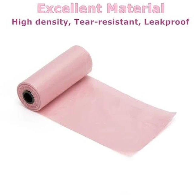 Alt view image 2 of 3 - 0.8 Gallons Disposable Trash Bags for Mini Car Trash Can, Portable Small Car Garbage Bags, Cars Accessories, Mini Trash Bags, Plastic Trash Bag for Cars/Home/Office (4 Rolls/60 Counts) Pink