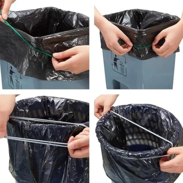 Alt view image 3 of 3 - Trash Can Rubber Bands Set of 3, Black, Blue, Grey, Fits 13 to 30 Gallon Trash Cans,Homewares Colorful Litter Box Bands Good for Home Office School Indoor and Outdoor