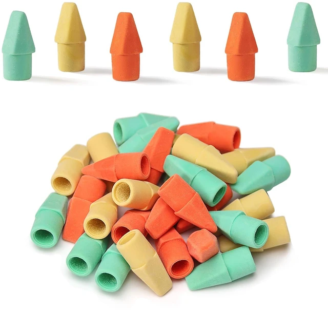 Main image of Pencil Erasers Toppers, 30 Pack, Colorful