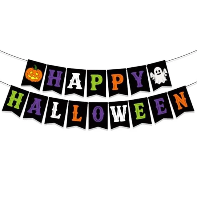 Alt view image 3 of 6 - Halloween Decorations, Happy Halloween Banner, Coffin Shaped