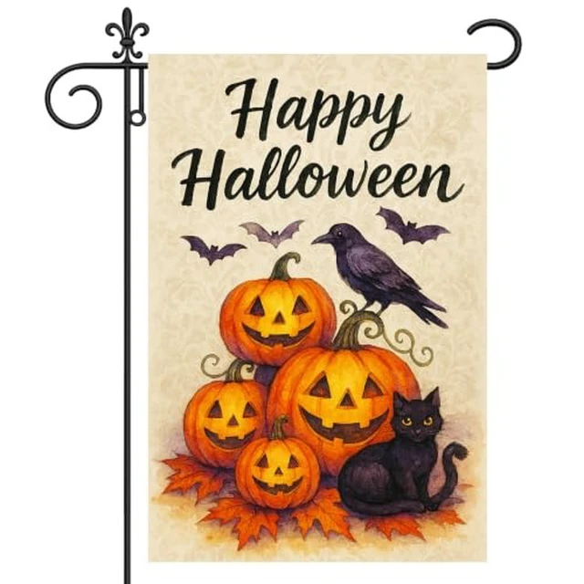Alt view image 2 of 6 - Halloween Flying Witch Ghost Garden Flag 12x18 Inch Polyester