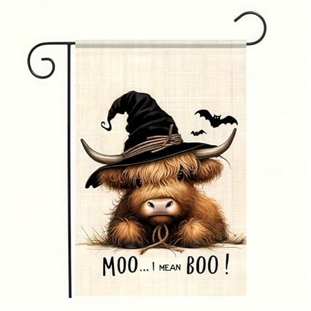 Alt view image 6 of 6 - Halloween Flying Witch Ghost Garden Flag 12x18 Inch Polyester