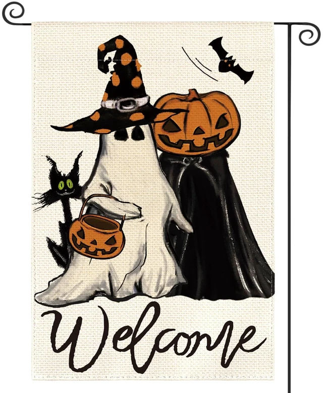 Main image of Halloween Ghost Bat Garden Flag 12x18 Inch for Outside