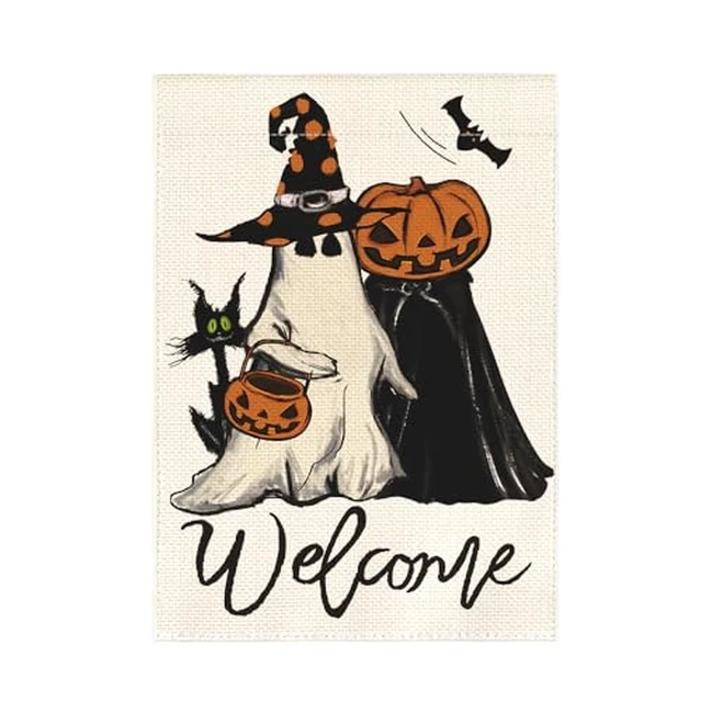 Alt view image 3 of 4 - Halloween Ghost Bat Garden Flag 12x18 Inch for Outside