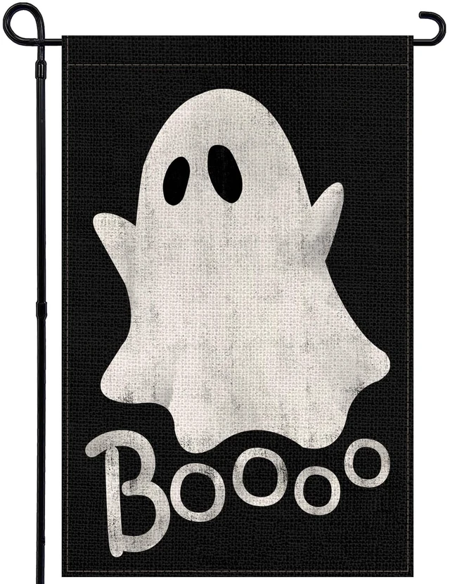Main image of Halloween Ghost Garden Flag 12x18 Inch, Double Sided Holiday Flag