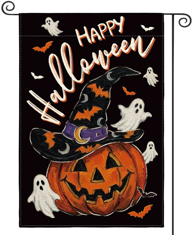 Main image of Jack-o'-Lantern Happy Halloween Garden Flag 12x18 Inch