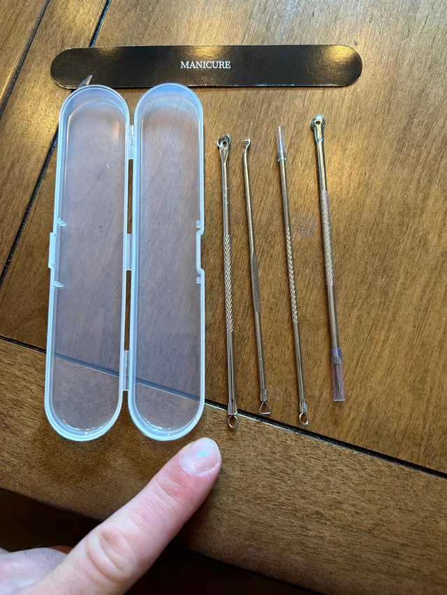 Alt view image 6 of 7 - Blackhead Remover Pimple Popper Tool Kit, Comedone Pimple Extractor Acne Tools for Face Nose, Stainless Acne Needle Zit Popping Removal Facials Tool, Silver 4Pcs