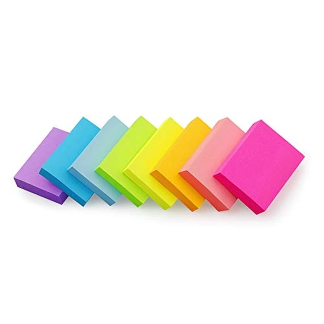 Alt view image 3 of 6 - Sticky Notes 1.5x2 in, Bright Colors Self-Stick Pads 8 Pads, 100 Sheets/Pad