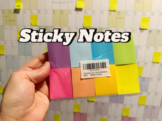Alt view image 6 of 6 - Sticky Notes 1.5x2 in, Bright Colors Self-Stick Pads 8 Pads, 100 Sheets/Pad