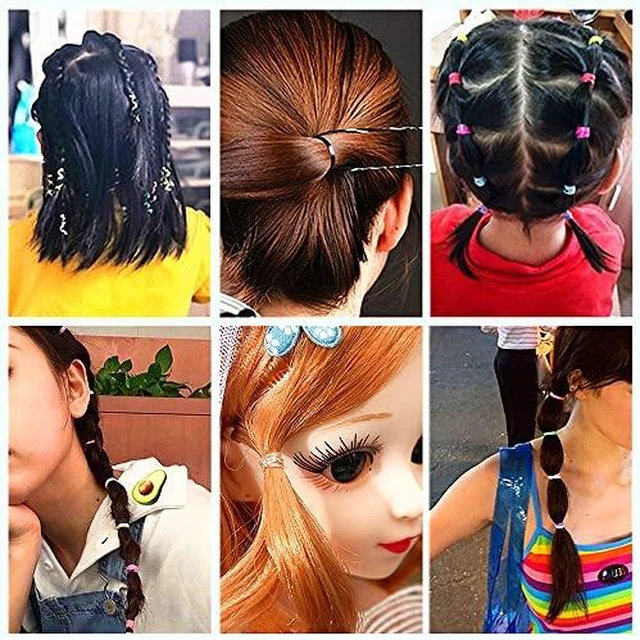 Alt view image 3 of 7 - 1500pcs Mini Hair Rubber Bands, Non-slip Rubber Hair Bands for Girls, Elastic Hair Ties(0.5 inch) Clear