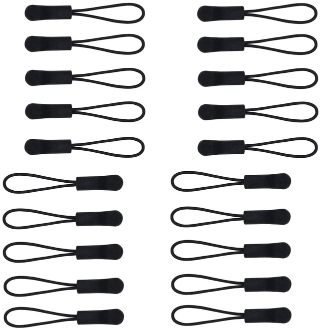 Main image of Urmspst 20 Pcs Zipper Pulls Replacement Zipper Tabs, Black
