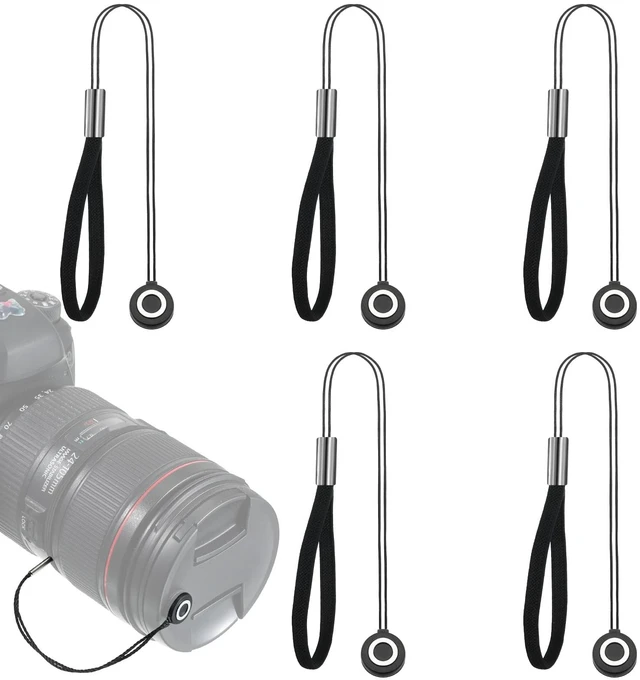 Main image of 5 Pack Lens Cap Leash Strap with Elastic String, Lenses Caps Keeper