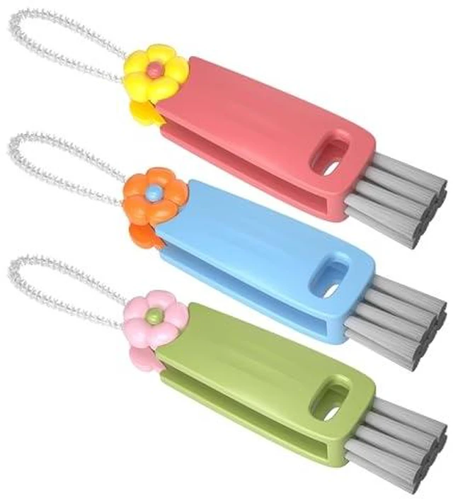 Alt view image 2 of 5 - 3 in 1 Cup Lid Gap Cleaning Brush Set, Multifunctional Bottle Cleaning Brush, Cup Lid Gap Cleaner, Home Kitchen Crevice Brush Tools(Multicolor)