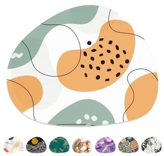 Alt view image 3 of 6 - Mouse Pad, Premium-Textured Oval Computer Pad, 8.7" x 7.1" Thick 3 mm Anti-Slip Waterproof Rubber Cute Mouse Mat for Office, Home, Gaming, Laptop, PC, Classical Flower and Bird