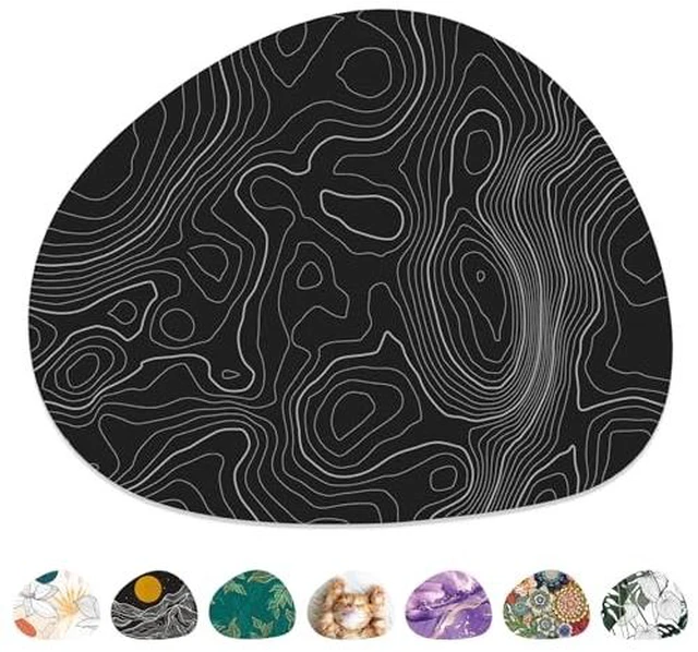Alt view image 4 of 6 - Mouse Pad, Premium-Textured Oval Computer Pad, 8.7" x 7.1" Thick 3 mm Anti-Slip Waterproof Rubber Cute Mouse Mat for Office, Home, Gaming, Laptop, PC, Classical Flower and Bird