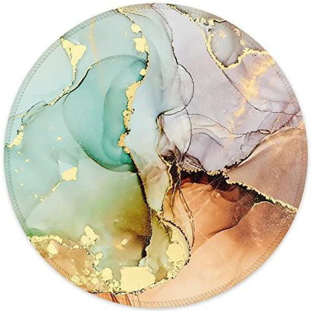 Alt view image 3 of 6 - ITNRSIIET Marble Round Mouse Pad Pink Marble Customized Premium-Textured Washable Desktop Protection Mouse Mat with Non-Slip Rubber Base 7.87×7.87×0.12 inches, Pink Marble