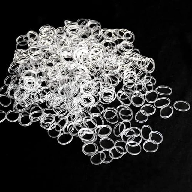 Alt view image 2 of 7 - Clear Elastic Hair Bands,400pcs Mini Hair Rubber Bands,Hair Ties,Soft Hair Elastics Ties for Kids,Braids,Wedding Hairstyles and More