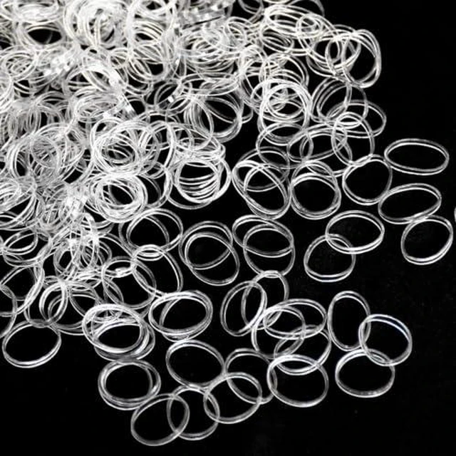 Alt view image 4 of 7 - Clear Elastic Hair Bands,400pcs Mini Hair Rubber Bands,Hair Ties,Soft Hair Elastics Ties for Kids,Braids,Wedding Hairstyles and More