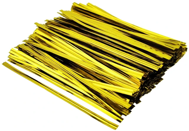 Main image of 400 Pcs Metallic Twist Ties 4-Inch, Foil Twist Ties for Bread Bags, Candy Bags, Gift Bags, Snack Bags, and Party Favor Wrapping (Gold)