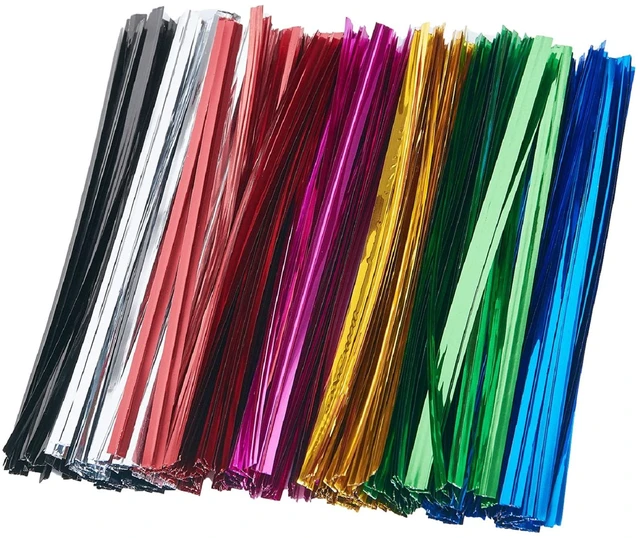Main image of 700 Pcs 4" Metallic Twist Ties, 7 Colors for Bakery Ties, Candy Bags, Coffee Bags, Goodie Bags Ties
