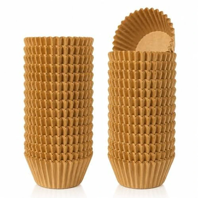 Alt view image 2 of 3 - 500 Count Natural Non-stick Mini Cupcake Liners, Food-grade Parchment Muffin Liners, Greaseproof Baking Cups for Cupcakes, Muffins and Nuts