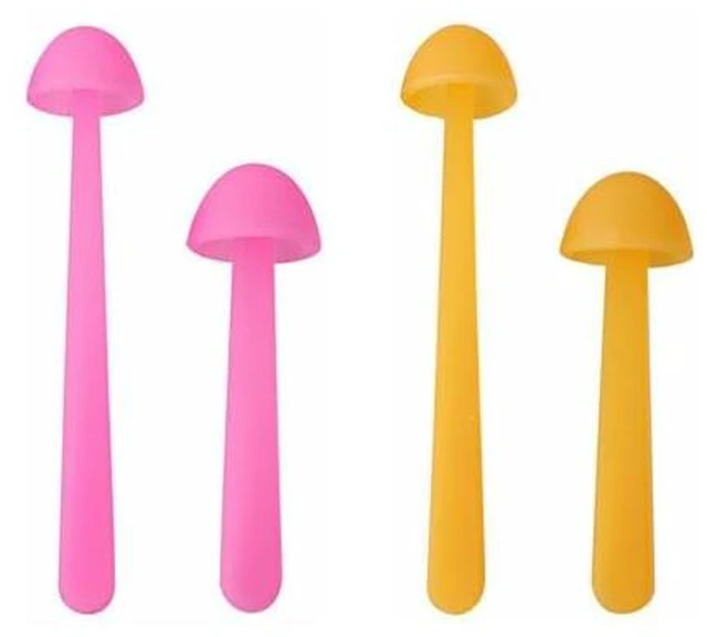 Alt view image 2 of 2 - Mini Mushroom Bookmark Set (4-Piece) Dual Sizes, Dual Colors Available Soft, Flexible Silicone Material Fun Christmas Stocking Stuffer Ideal Gift for Bookworms and Teachers