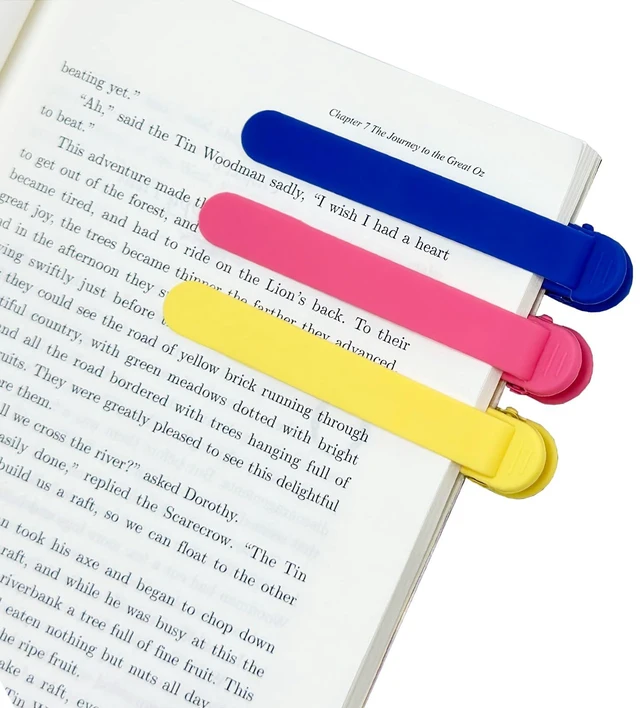 Main image of 3Pcs Automatic Bookmark, Book Marks for Reading Women Men Kids Book Lovers, Silicone Auto Book Mark Bookmarks for Reading, Unique Smart Book Marker Bookmark Clip Page Holder Accessories