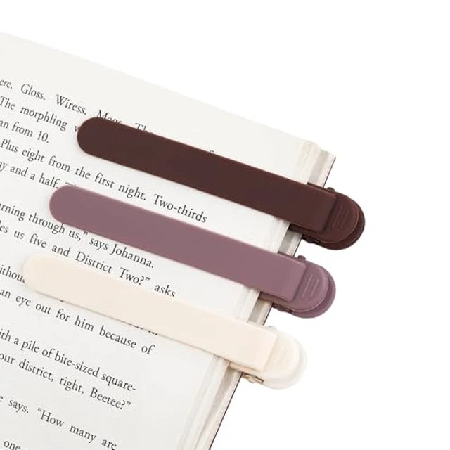 Alt view image 2 of 5 - 3Pcs Automatic Bookmark, Book Marks for Reading Women Men Kids Book Lovers, Silicone Auto Book Mark Bookmarks for Reading, Unique Smart Book Marker Bookmark Clip Page Holder Accessories
