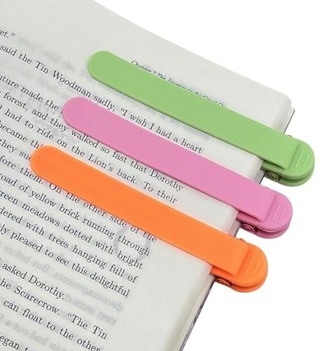 Alt view image 2 of 5 - 3Pcs Automatic Bookmark, Silicone Smart Book Marks for Reading Women, Men, Kids - Cute Unique Book Markers - 1 Green+1 Pink+1 Orange