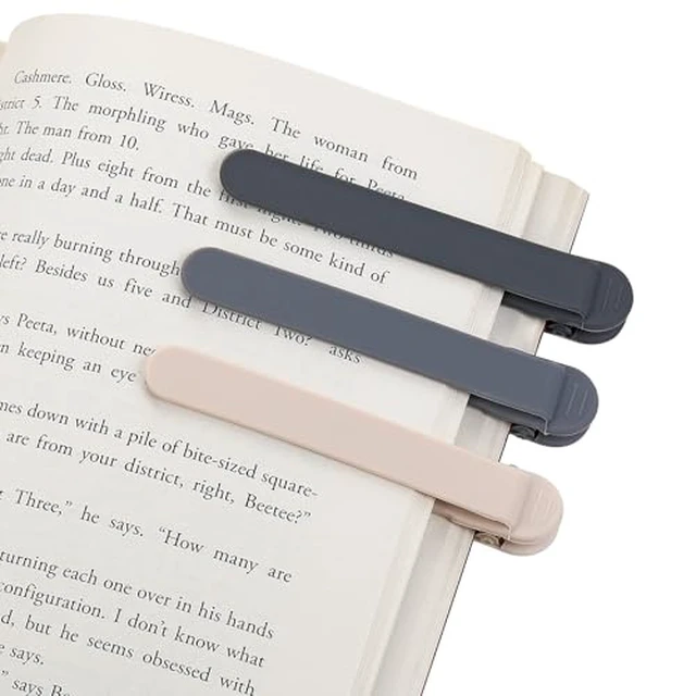 Alt view image 3 of 5 - 3Pcs Automatic Bookmark, Silicone Smart Book Marks for Reading Women, Men, Kids - Cute Unique Book Markers - 1 Green+1 Pink+1 Orange