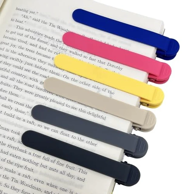 Alt view image 4 of 5 - 3Pcs Automatic Bookmark, Silicone Smart Book Marks for Reading Women, Men, Kids - Cute Unique Book Markers - 1 Green+1 Pink+1 Orange