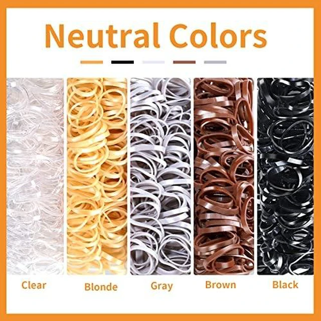 Alt view image 2 of 7 - YGDZ Elastic Hair Bands, 5 Colors 600 pcs Hair Ties, Mini Hair Rubber Bands, Elastic Hair Ties for Girl, Ponytail Holders, Hair Accessories for Men, Women, Toddler, Neutral Colors