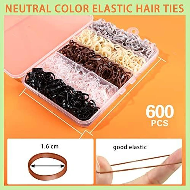 Alt view image 3 of 7 - YGDZ Elastic Hair Bands, 5 Colors 600 pcs Hair Ties, Mini Hair Rubber Bands, Elastic Hair Ties for Girl, Ponytail Holders, Hair Accessories for Men, Women, Toddler, Neutral Colors