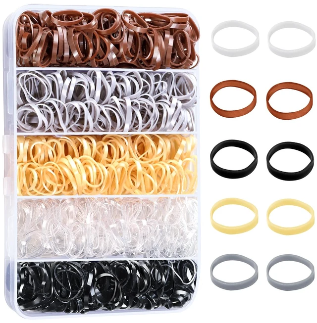 Main image of YGDZ Elastic Hair Bands, 5 Colors 600 pcs Hair Ties, Mini Hair Rubber Bands, Elastic Hair Ties for Girl, Ponytail Holders, Hair Accessories for Men, Women, Toddler, Neutral Colors