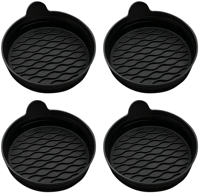 Main image of Black Silicone Car Cup Holder Coasters, Set of 4, Car Cup Holder Inserts, Interior Trim Accessories for Sedan, SUV and Pickup Truck