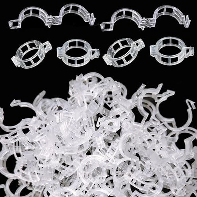 Alt view image 2 of 2 - 50pcs Plastic Support Clips - Tomato Clips for String Trellis, Grape Vine Clips for Garden Netting Climbing Plants, Secured Plastic Plant Clip for Fixing Stem and Vine (50, White)
