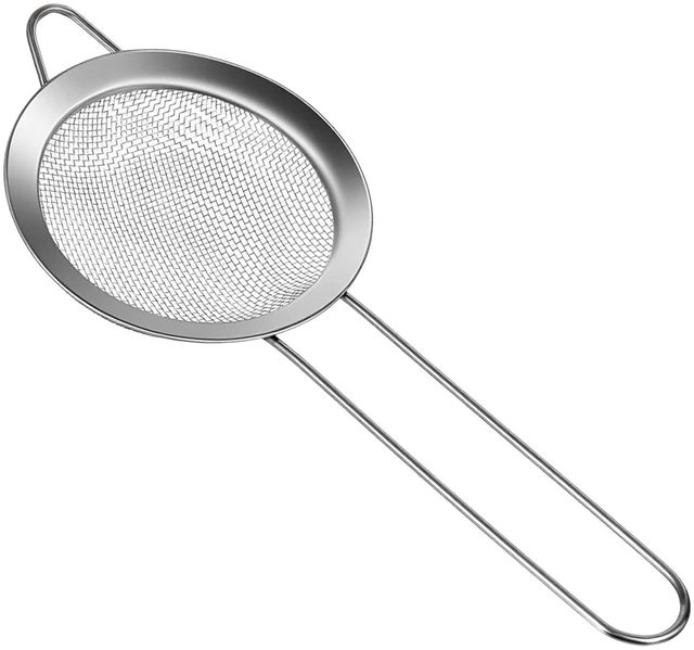 Main image of Fine Mesh Strainer with Handle, Kitchen Strainer, 8cm/3.15 Inch Stainless Steel Mesh Strainers, Sifter Colander for Flour, Rice, Pasta, Tea, Juice, Quinoa, Vegetables and Fruit