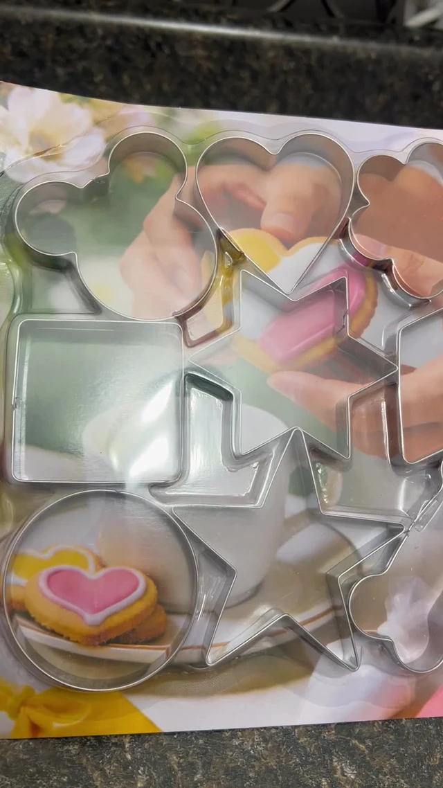Alt view image 3 of 3 - Metal Cookie Cutters Set 9Pcs - Stainless Steel Cookie Cutters includes Heart, Flower, Mouse, Round, Star, Square, Dog Bone Shapes for Baking or Party Decorations