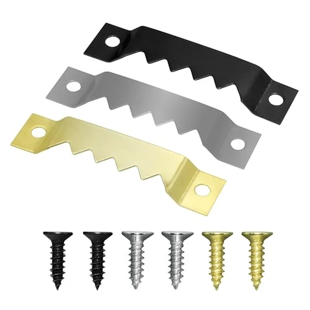 Alt view image 2 of 2 - Large Sawtooth Picture Frame Hangers with Screws - 30 Pack, Supports 50 Ibs, Picture Hanging Hooks for Hanging Photo Frames Canvas Artwork Paintings