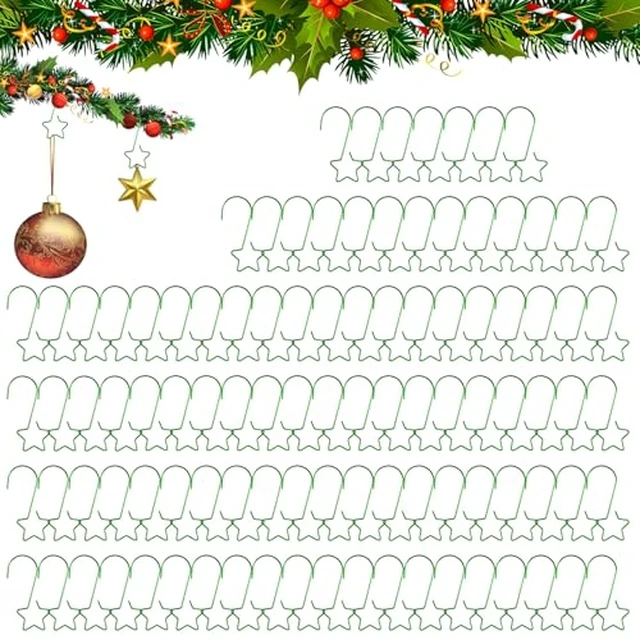 Alt view image 4 of 6 - 50 PCS Gold Ornament Hooks(2 Inch) for Christmas Tree Home Party Decorations Metal Star Ornament Hangers Anchors Xmas Stocking Small Ornaments Ball Bulb Hangings Hooks Pins Clips Decor Indoor Outdoor
