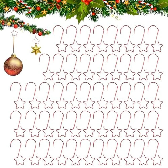 Alt view image 5 of 6 - 50 PCS Gold Ornament Hooks(2 Inch) for Christmas Tree Home Party Decorations Metal Star Ornament Hangers Anchors Xmas Stocking Small Ornaments Ball Bulb Hangings Hooks Pins Clips Decor Indoor Outdoor