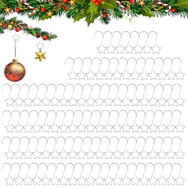 Alt view image 6 of 6 - 50 PCS Gold Ornament Hooks(2 Inch) for Christmas Tree Home Party Decorations Metal Star Ornament Hangers Anchors Xmas Stocking Small Ornaments Ball Bulb Hangings Hooks Pins Clips Decor Indoor Outdoor
