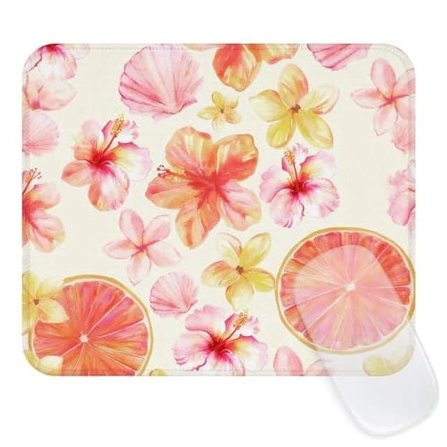 Alt view image 3 of 6 - Seorsok Cute Colorful Line Flowers Mouse Mat,Premium Textured Mouse Pads for Office Laptop,Washable Square Mousepads with Extended Stitched Edges Non Slip Rubber Base 9.5"x7.8"x0.07" Inch,Beige