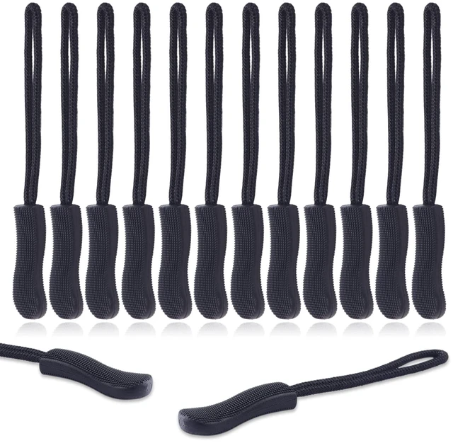 Main image of 12Pack Zipper Pull Replacement, Golf Bag Parcord Zipper Pull Tab Replacement for Backpack, Jackets, Pants, Boots, Coats, Luggage - Balck(Universal Extender)
