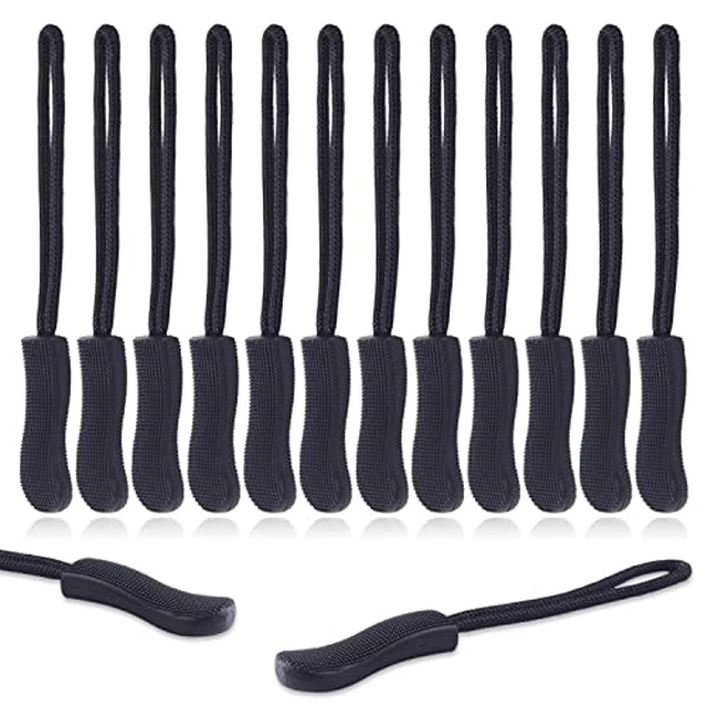 Alt view image 2 of 6 - 12Pack Zipper Pull Replacement, Golf Bag Parcord Zipper Pull Tab Replacement for Backpack, Jackets, Pants, Boots, Coats, Luggage - Balck(Universal Extender)