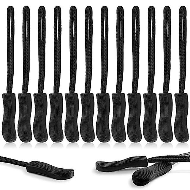 Alt view image 3 of 6 - 12Pack Zipper Pull Replacement, Golf Bag Parcord Zipper Pull Tab Replacement for Backpack, Jackets, Pants, Boots, Coats, Luggage - Balck(Universal Extender)
